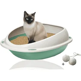 Rohrschneider Katzentoilette Shuttle rosa + Spielkugel 2er-Set