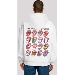 Kapuzenpullover F4NT4STIC "The Rolling Stones Voodoo Lounge Tongues", Herren, Gr. 4XL, weiß, Obermaterial: 100% Baumwolle, casual, oversize, Langarm, Pullover, Musik, Band, Logo