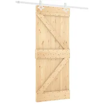 vidaXL Schiebetür mit Beschlag 80x210 cm Massivholz Kiefer