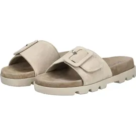 ROHDE Damen Pantolette aus Veloursleder mit überzogener Schnalle Venezia 6311, Größe:42 EU, Farbe:Beige - 42