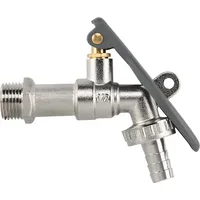 Bradas Wasserhahn mit Ventil 1/2" x 3/4" Messing vernickelt
