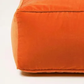 Homescapes Sitzpouf orange – Sitzsack Eckig, 60x60x27 cm,