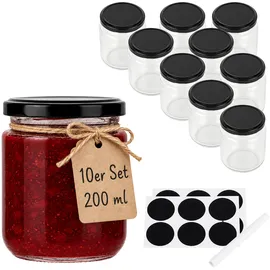 Relaxdays Einmachglas 200 ml 10 St.