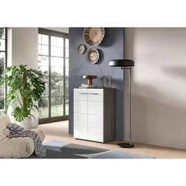 xonox.home Kommode Salsa 60 x 85 x 37 cm Weiß/Rauchsilber