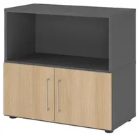 Hjh OFFICE PRO Hammerbacher Regal FlexWall Türen 2OH graphit/eiche