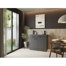 Respekta Buffetschrank Oliver 100 x 90 x 60 cm Grau Matt