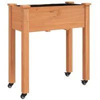 VidaXL Pflanzkübel mit Einsatz und Rollen Braun 71x37x80 cm