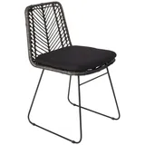 SAM® Esszimmerstuhl Luxor, Trendiger Rattanstuhl, geflochtenes Design, Metallgestell schwarz