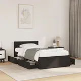 vidaXL Bettgestell mit Kopfteil ohne Matratze Schwarz 90x200 cm