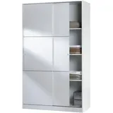Mobimarket Habitdesign, Kleiderschrank mit 2 Schiebetüren – viel Stauraum, Kleiderstange und Regalfächern, Hochglanz Weiß, für Schlafzimmer oder Kinderzimmer, Maße: 120 x 200 x 50 cm (B x H x T), Modell Top