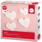 Rayher BP Raysin Deko-Anhänger "Love", 4 Motive, Raysin für 20 Anhänger, 34484000