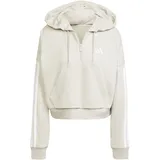 adidas Essentials 3-Streifen French Terry Quarter-Zip Hoodie Wonder Alumina / White XS