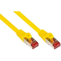 Good Connections Cat. 6 Ethernet LAN Patchkabel mit Rastnasenschutz RNS, S/FTP, PiMF, PVC, 250Mhz, Gigabit-fähig (10/100/1000-Base-T Ethernet Netzwerke), für Patchfelder, Patchpanels, Switch, Router, Modems, gelb, 10m