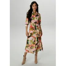 Aniston SELECTED Blusenkleid Midi Beige/Braun/Pink/Khaki 46