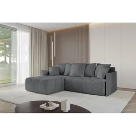 altdecor Ecksofa Ottomane links LONLI-L 251x189x68 Dunkelgrau Cord
