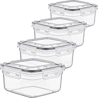 Centi AEROS Frischhaltedosen transparent 20 x 20 x 11 cm 2,4 l 4-teiliges Set