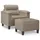 vidaXL Sessel mit Hocker Taupe 60 cm Mikrofasergewebe