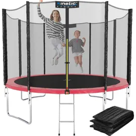 Kinetic Sports Salto Plus 244 cm  inkl. Sicherheitsnetz, Regenplane und Leiter Pink