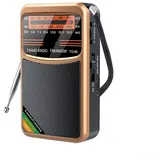 ZAMETTER AM/FM/SW Radio Vollband-Vollkanal-Mini-Radio,Multifunktions-Vollband-Radio,Handfunkgerät im Taschenformat (Gold)
