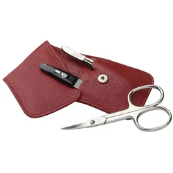 ERBE Siena Maniküre Set Taschen-Etui, rot, 3-tlg. Rot 