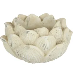 Pflanzkübel I.GE.A. "Antikes Pflanzgefäß Lotus-Blume", beige (creme), B:17cm H:10cm, Beton, Pflanzgefäße, Blumentopf Kübel Blumenkübel Pflanzgefäß Blumenständer zum Bepflanze