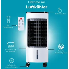 Lifetime Air Luftkühler 80 W, 4 L, Timer, weiß mobil