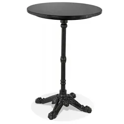 Runder Bistrotisch mit Marmoreffekt Steinplatte | Esstisch für kleine Räume | Vintage Retro Chic Stil | 60x60x76,6 cm | Kadima Design