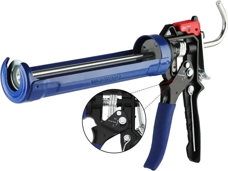 WORKPRO Dichtstoffpistole, 9:1 & 18:1 einstellbares Schubverhältnis, für 290-310 ml Kartuschen, Dichtstoffe, Silikone, Klebstoffe