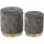 Beliani Pouf mit Stauraum 2er Set Samt 0 x 0 x 0 cm Grau