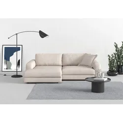 Ecksofa TRENDMANUFAKTUR "Bourbon", grau (dove), B:250cm H:84cm T:176cm, 100% Polyester, Sofas, mit extra hohem Sitzkomfort, auch in Cord erhältlich