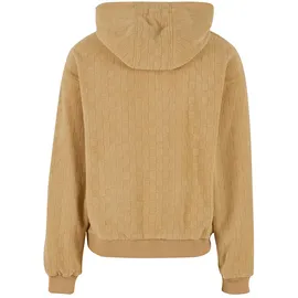 URBAN CLASSICS Jaquard Velvet Kapuzenpullover Union Beige 3XL