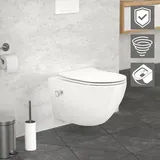 luxebath Wand-WC mit WC-Sitz Weiß Nano