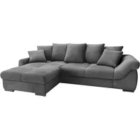 Ecksofa MR. COUCH "Livorno L-Form", schwarz (microfaser 17 schwarz), B:266cm H:66cm T:188cm, Microfaser (Grundgewebe - 100% Polyester; Nutzschicht- 90% Polyester / 10% Polyamide), Sofas, inkl. Hochschläfer-Bettauszug, XL-Bettkasten weiß beschichtet