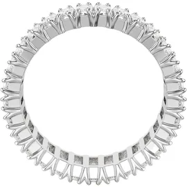 Swarovski Matrix Ring, Baguette-Schliff, Weiß, Silberfarbenes Finish