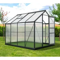 Westmann Aluminium Gewächshaus Flora 68 Anthrazit 252x192x201 cm