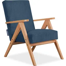 konsimo® Cocktailsessel NASET Sessel, Rahmen aus lackiertem Holz blau