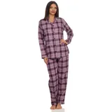 Creative by Normann NORMANN Flanell Pyjama Schlafanzug langarm Knopfleiste und Reverskragen - 50117 in beere | 44-46