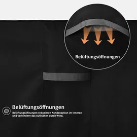 Dokon Gartenmöbel Abdeckung Ø190 x 80 cm Schwarz