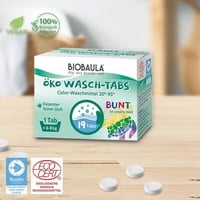 BIOBAULA Öko Wasch-Tabs Color- Waschmittel 19Tabs