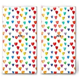 20 einzelne Taschentücher Hochzeit Herzregen bunt. 2 Packungen mit 10 einzelnen Papiertaschentücher bedruckt als Geschenk.