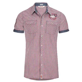 Lonsdale Kurzarmhemd kariert Blau/Rot/Weiß S
