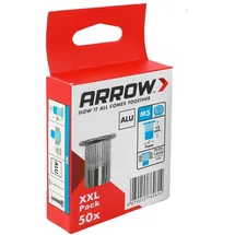ARROW Blindnietmutter Typ M5 Ø 7 x 13 mm mit M5 Gewinde Aluminium 50 Stück