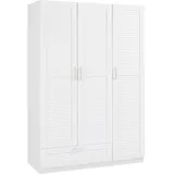 [en.casa] Kleiderschrank Finning 176x120x52 cm 1 Schublade Weiß