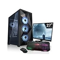 SYSTEMTREFF Gaming Komplett PC Set AMD Ryzen 7 5700X 8x4.6GHz | AMD Radeon RX 6750 XT DX12 | 1TB M.2 NVMe | 32GB DDR4 RAM | WLAN Desktop Paket Computer für Gamer, Gaming