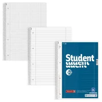 Brunnen Collegeblock Student DUO Lineatur 27 und 28 liniert und kariert DIN A4 Innen- und Außenrand, 1 Block