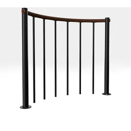 Minka Brüstungsgeländer 160 cm Holz/Stahl Schwarz