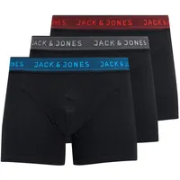 JACK & JONES Jacwaistband Trunks blau / rot / schwarz M 3er Pack