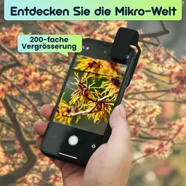 ideoon Mikroskop-Vorsatzlinse 200x schwarz