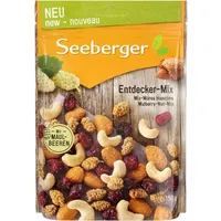 Seeberger Entdecker-Mix 12er Pack: Frucht-Nuss-Mischung aus knackigen Cashews, Cranbeeries und Honig-Salz-Mandeln - süss salzig - mit Maulbeeren (12 x 150 g)