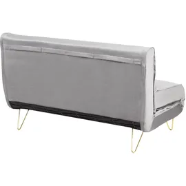 Beliani Schlafsofa Samt 2-Sitzer Grau